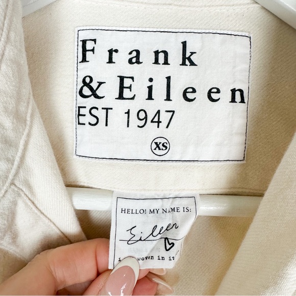 Frank & Eileen Eileen Relaxed Button-Up Shirt in White Flannel - Picture 7 of 10